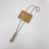 Boho Sweater Chain Long Necklace Pendants Suede Cord Resin Stone Beads