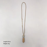 Boho Sweater Chain Long Necklace Pendants Suede Cord Resin Stone Beads