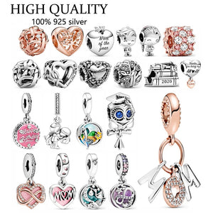 S925 Sterling Silver Owl Birthday Cake Charm Necklace