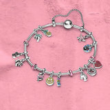Summer S925 Sterling Silver Charm Bracelet, Heart-shaped Stars