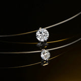 925 Silver Fish Line Crystal Choker Necklace Zircon Women Lady Collar