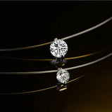 925 Silver Choker Crystal Necklace Zircon Women Clavicle Chain