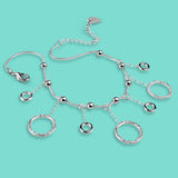 925 Silver Anklet Chain Bracelet for Women Summer Beach Jewelry