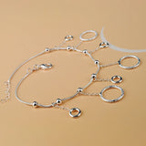925 Silver Anklet Chain Bracelet for Women Summer Beach Jewelry