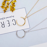 925 Silver Moon Pendant Necklace for Women, Short Chain for Party Gift