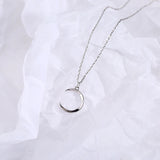 925 Silver Moon Pendant Necklace for Women, Short Chain for Party Gift
