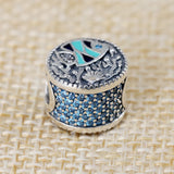 925 Silver Fish Crystal Charm Bead Ocean Life Bracelet DIY