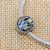 925 Silver Fish Crystal Charm Bead Ocean Life Bracelet DIY