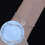 925 Silver Double Star Bracelet Flash Diamond Birthday Gift