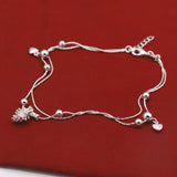 925 Silver Pine Cone Pendant Ankle Bracelet for Women