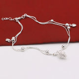 925 Silver Pine Cone Pendant Ankle Bracelet for Women