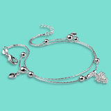 925 Silver Pine Cone Pendant Ankle Bracelet for Women