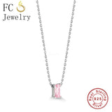925 Silver Zircon Pendant Necklace, Birthday Mother Gift