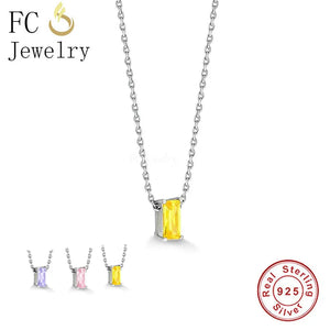 925 Silver Zircon Pendant Necklace, Birthday Mother Gift