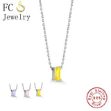 925 Silver Zircon Pendant Necklace, Birthday Mother Gift