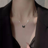 925 Silver Butterfly Necklace Clavicle Chain Pendant