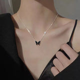 925 Silver Butterfly Necklace Clavicle Chain Pendant