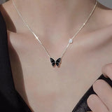 925 Silver Butterfly Necklace Clavicle Chain Pendant