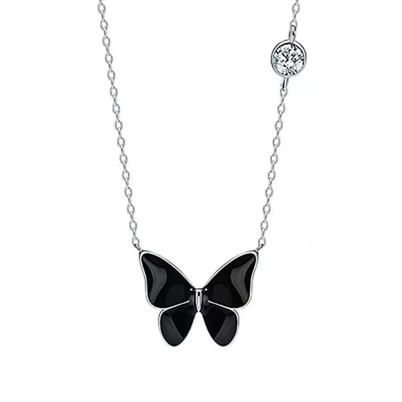 925 Silver Butterfly Necklace Clavicle Chain Pendant