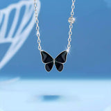 925 Silver Butterfly Necklace Clavicle Chain Pendant