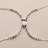 Summer Beach Rhinestone Cross Chest Bra Chain Body Jewelry