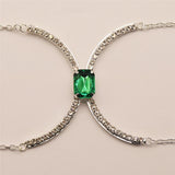 Summer Beach Rhinestone Cross Chest Bra Chain Body Jewelry