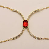 Summer Beach Rhinestone Cross Chest Bra Chain Body Jewelry