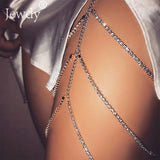 Summer Beach Sexy Multilayer Crystal Thigh Leg Body Chain