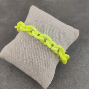 Rainbow Rubber Acrylic Bracelet Boho Style Jewelry