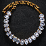 Beach Square Crystal Anklet Bracelet for Women