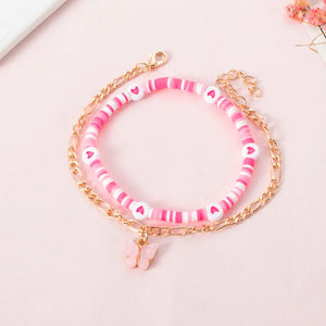 Butterfly Metal Bohemian Sea Soft Pottery Anklet Bracelet
