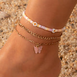 Butterfly Metal Bohemian Sea Soft Pottery Anklet Bracelet
