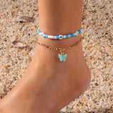 Butterfly Metal Bohemian Sea Soft Pottery Anklet Bracelet