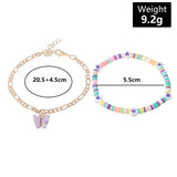 Butterfly Metal Bohemian Sea Soft Pottery Anklet Bracelet