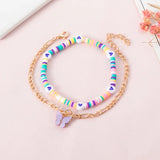Butterfly Metal Bohemian Sea Soft Pottery Anklet Bracelet