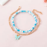 Butterfly Metal Bohemian Sea Soft Pottery Anklet Bracelet