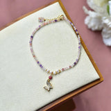 Summer Bohemia Style Pearl Quartz Bead Foot Chain Anklet