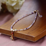 Summer Bohemia Style Pearl Quartz Bead Foot Chain Anklet
