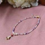 Summer Bohemia Style Pearl Quartz Bead Foot Chain Anklet