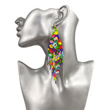 Boho Flower Seed Bead Strand Tassel Earrings