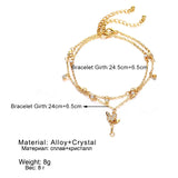 Boho Butterfly Anklet Crystal Ankle Bracelet Foot Chain Leg Bracelet