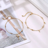 Boho Butterfly Anklet Crystal Ankle Bracelet Foot Chain Leg Bracelet