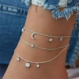 Boho Butterfly Anklet Crystal Ankle Bracelet Foot Chain Leg Bracelet