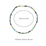 Boho Stone Healing Choker Necklace with Amazonite Lapis Lazuli Agate