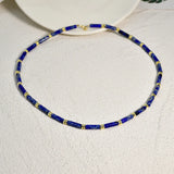Boho Stone Healing Choker Necklace with Amazonite Lapis Lazuli Agate