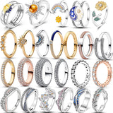 Celestial Moon And Sun Ring For Women Cocktail Band Silver 925