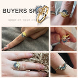 Celestial Moon & Sun Ring 925 Silver Fine Jewelry