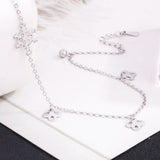Snowflake Pendant 925 Silver Anklet for Women