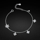 Snowflake Pendant 925 Silver Anklet for Women