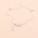 925 Silver Anklet Sailboat Pendant Bead Chain Bracelet